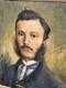 Tableau ancien signée. Portrait Homme. Peinture huile sur toile. Style XlX°