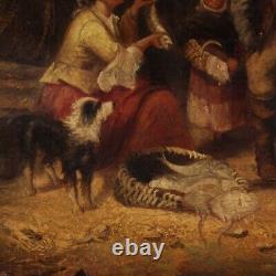 Tableau marine signée datée 1868 ancienne peinture huile sur toile 19ème siècle