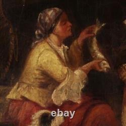 Tableau marine signée datée 1868 ancienne peinture huile sur toile 19ème siècle