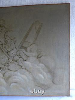 Tableau peinture ancienne 19 siècle ange chérubin putti gout François Boucher
