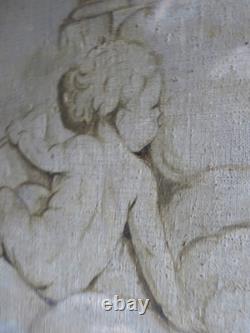 Tableau peinture ancienne 19 siècle ange chérubin putti gout François Boucher