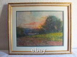Tableau peinture ancienne Ernest FILLIARD paysage campagne soleil couchant Tableau peinture ancienne Ernest FILLIARD paysage campagne soleil couchant
