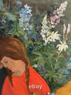 Tableau peinture ancienne L'oiseau Jaune