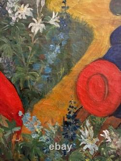 Tableau peinture ancienne L'oiseau Jaune