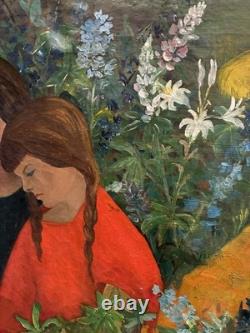 Tableau peinture ancienne L'oiseau Jaune