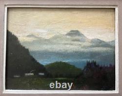 Tableau peinture ancienne, Paysage de Savoie, Marcel Quencez