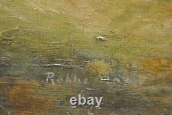 Tableau peinture ancienne nature morte aux fruits fruit pèche Robbe