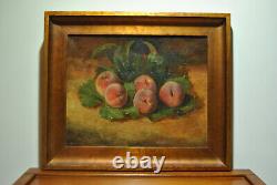 Tableau peinture ancienne nature morte aux fruits fruit pèche Robbe