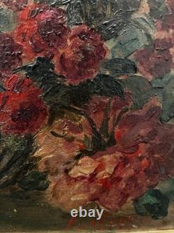 Tableau peinture ancienne nature morte aux roses 1917 Tableau peinture ancienne nature morte aux roses 1917
