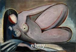 Tableau peinture ancienne nu féminin XXe