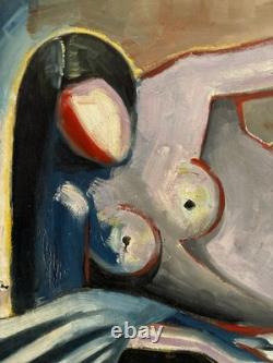 Tableau peinture ancienne nu féminin XXe