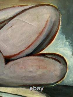 Tableau peinture ancienne nu féminin XXe