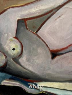 Tableau peinture ancienne nu féminin XXe