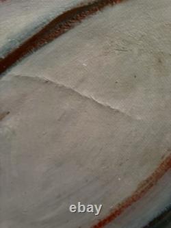 Tableau peinture ancienne nu féminin XXe