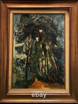 Tableau peinture ancienne paysage expressionniste XXe