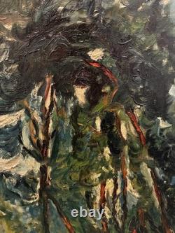 Tableau peinture ancienne paysage expressionniste XXe