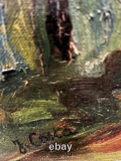 Tableau peinture ancienne paysage expressionniste XXe