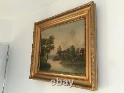 Tableau très ancien huile sur toile cadre massif 1799