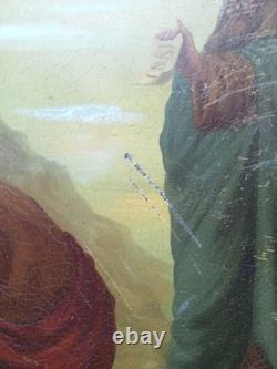 Tableaux Ancien 3 Huiles Sur Tole Grand Format La Vie Du Christ Religieux