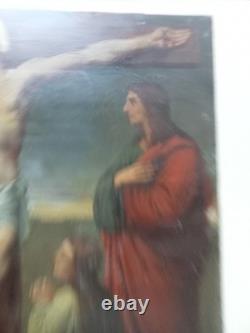 Tableaux Ancien 3 Huiles Sur Tole Grand Format La Vie Du Christ Religieux