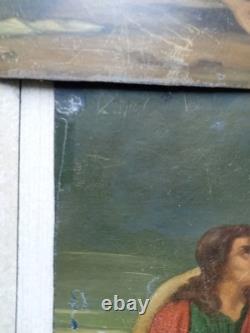 Tableaux Ancien 3 Huiles Sur Tole Grand Format La Vie Du Christ Religieux