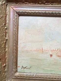 Tableaux Ancien Paire Huile Sur Panneau Bateaux Marine 19 Ème Siècle Signé