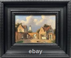 Tableaux Anciens, Place De Village Animée Hollandaise Ou Flamande