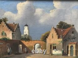 Tableaux Anciens, Place De Village Animée Hollandaise Ou Flamande
