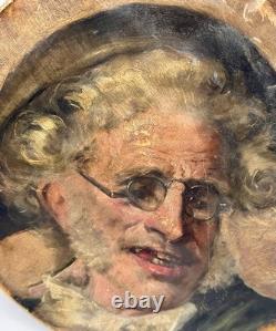 Tableaux Anciens, Portrait D'un Saltimbanque Par Benito Belli Peintre Catalan