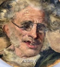 Tableaux Anciens, Portrait D'un Saltimbanque Par Benito Belli Peintre Catalan