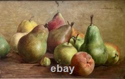Tableaux anciens, Nature Morte Aux Poires Circa 1900