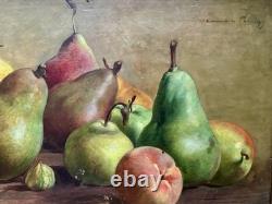 Tableaux anciens, Nature Morte Aux Poires Circa 1900