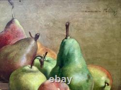 Tableaux anciens, Nature Morte Aux Poires Circa 1900