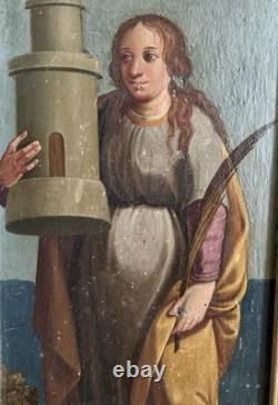 Tableaux anciens Sainte Barbe 18ème