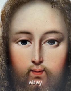 Tableaux anciens, Sainte Face du Christ, huile sur cuivre
