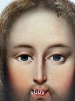 Tableaux anciens, Sainte Face du Christ, huile sur cuivre
