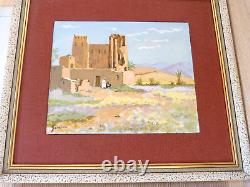 Tableaux anciens, peintures orientalistes, sur panneau, scène animée, signée