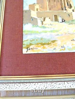 Tableaux anciens, peintures orientalistes, sur panneau, scène animée, signée