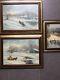 Tableaux anciens peintures russes paysage hivernal huile sur toile marouflé