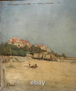 Theophile Jaouen Tableau Ancien Impressionniste Cannes Croisette 1890
