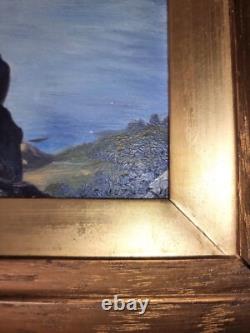 Thirlmere signé CE Butler / tableau ancien huile sur pannneau paysage