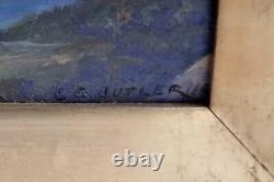 Thirlmere signé CE Butler / tableau ancien huile sur pannneau paysage
