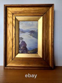 Thirlmere signé CE Butler / tableau ancien huile sur pannneau paysage