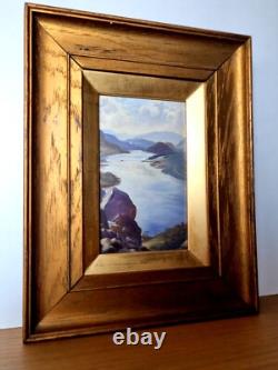 Thirlmere signé CE Butler / tableau ancien huile sur pannneau paysage