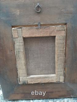 Très joli tableau ancien début 19ème représentant une scène dans un port