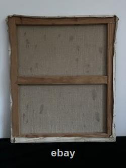 VIERGE à L'Enfant JÉSUS huile sur toile Robert Falcucci tableau ancien XX è