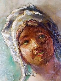 Willem van den Bruel (Belge, 1871-1942) Ancien Tableau Peinture Huile Original