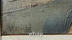 Willy Frissen (1938) Tableau Ancien Huile sur toile Paysage Expressioniste