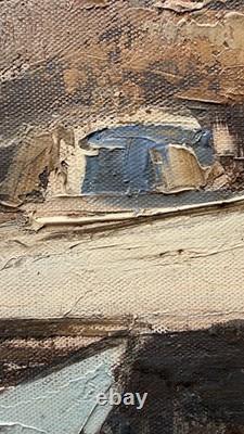 Willy Frissen (1938) Tableau Ancien Huile sur toile Paysage Expressioniste