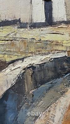 Willy Frissen (1938) Tableau Ancien Huile sur toile Paysage Expressioniste